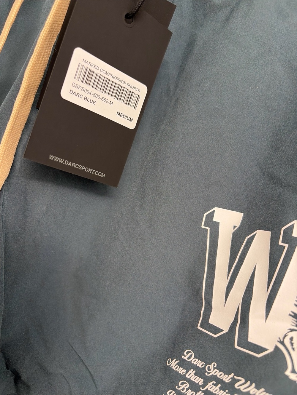 Darc Sport Blue Compression Shorts Drawstring Sz M New 369/1000 - Picture 2 of 5
